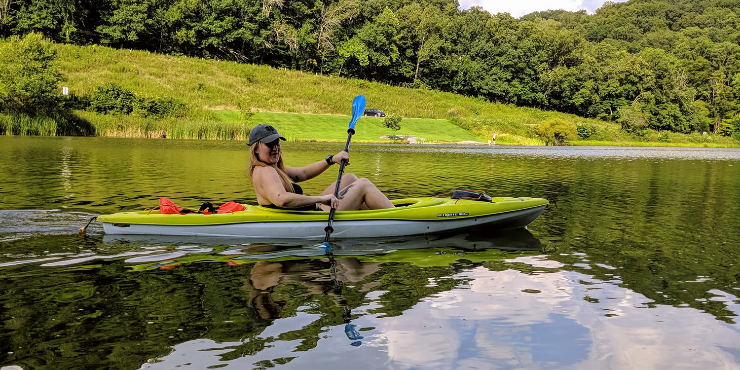 Kayaking at Stroud's Run with Heather